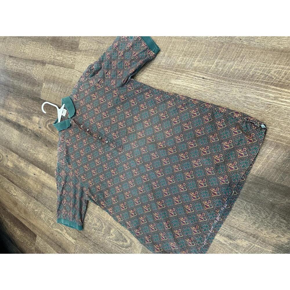 Michael Thomas Egyptian Nile Mens Large Geometric Polo Shirt